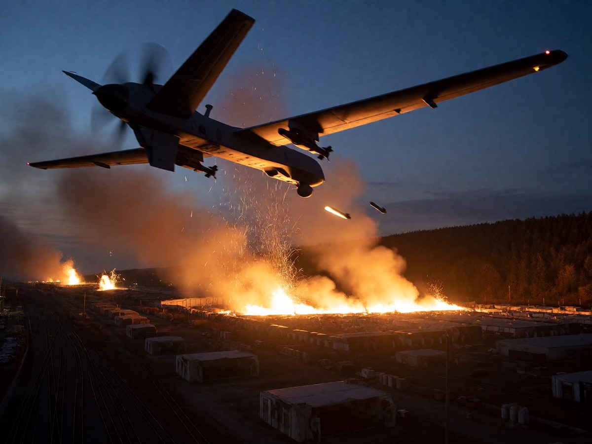 Ukrainian drones strike ammunition depot in Luhansk Oblast