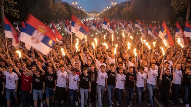Students march in Belgrade to support anti-government movement