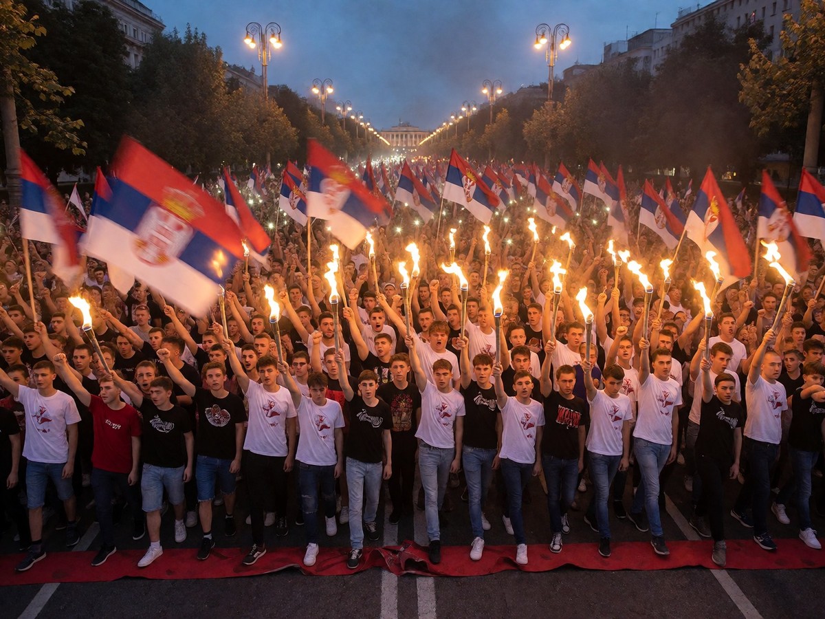 Students march in Belgrade to support anti-government movement